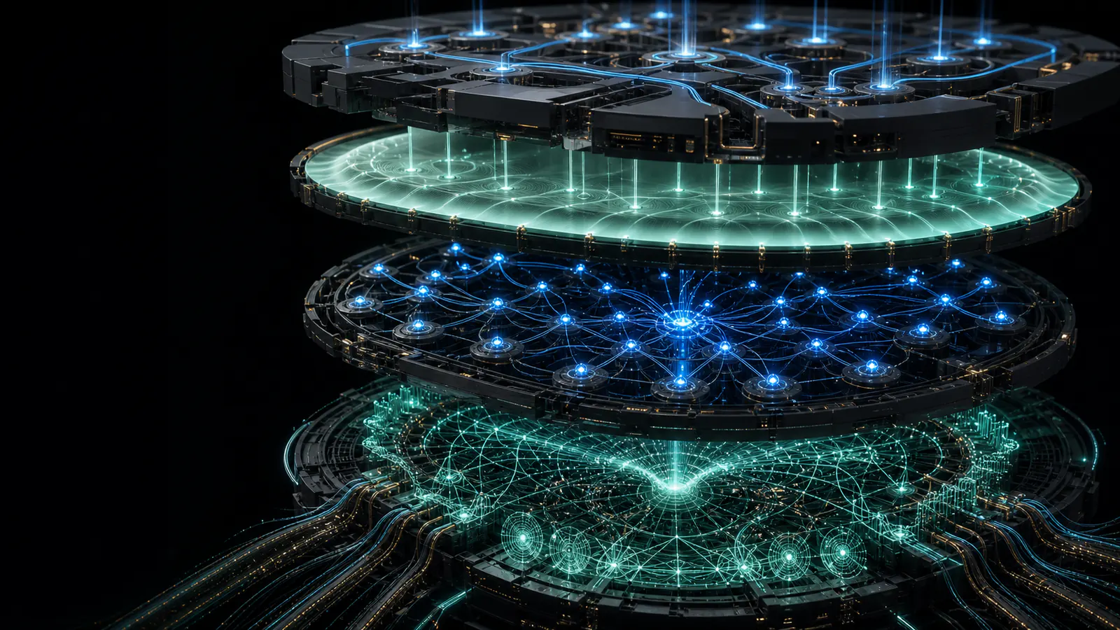 Modular network illustrating applications built across the AIMB-X stack